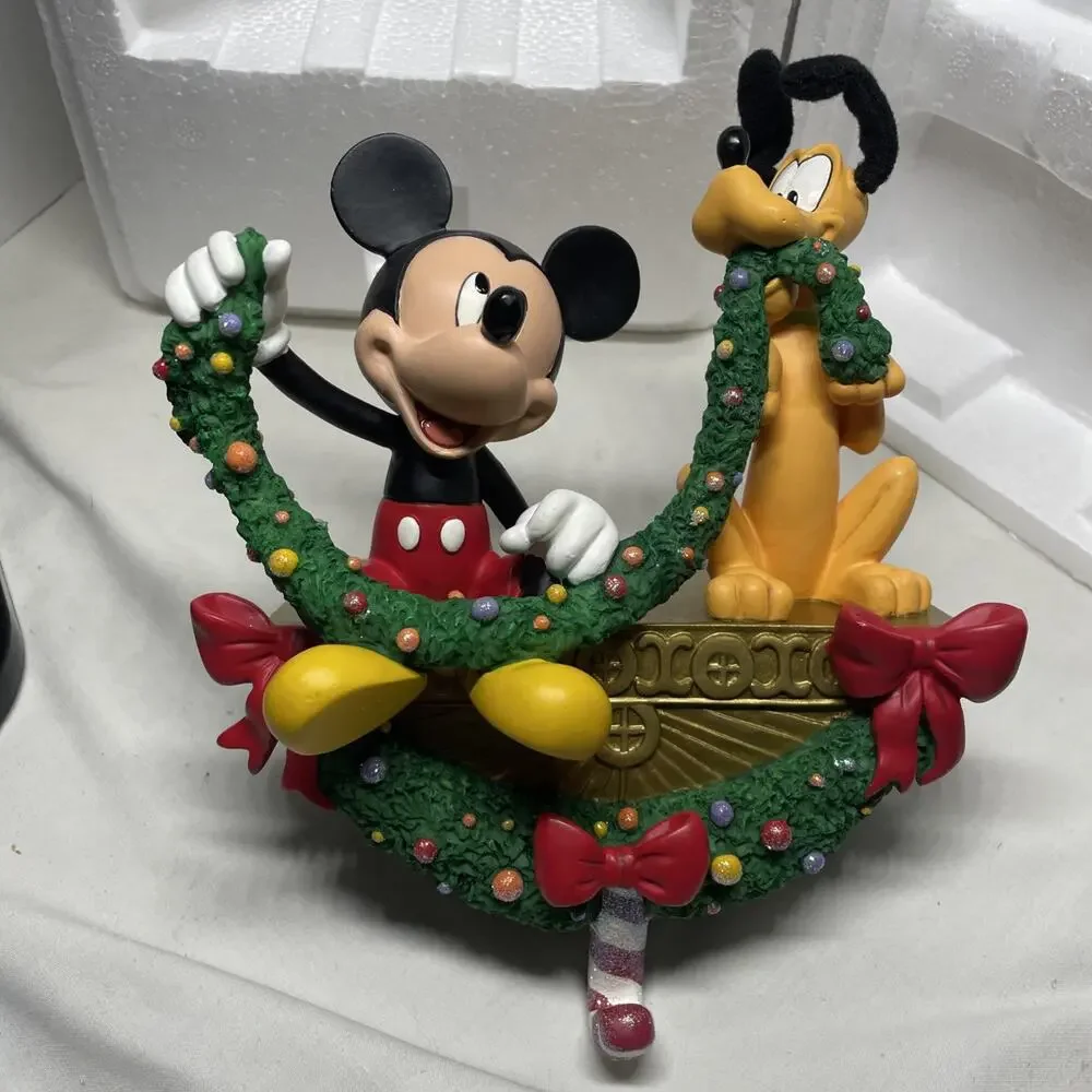 Vintage Disney Mickey Mouse & Pluto Garland Christmas Stocking Holder/Hanger